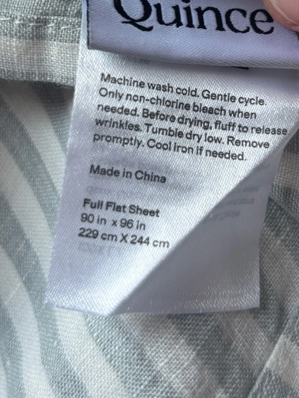 European Linen Stripe Sheet Set - Full Size Mist/White Stripe